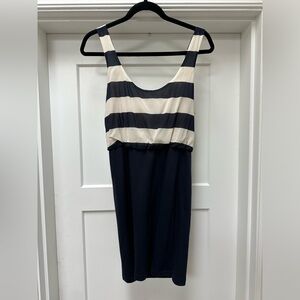Alice + Olivia silk navy striped mini dress size 6